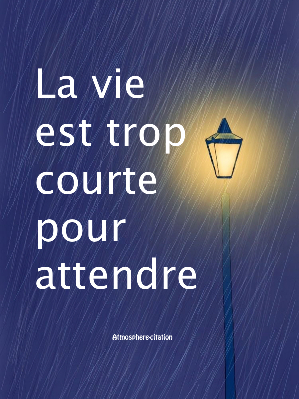 La Vie Est Trop Courte Pour Attendre